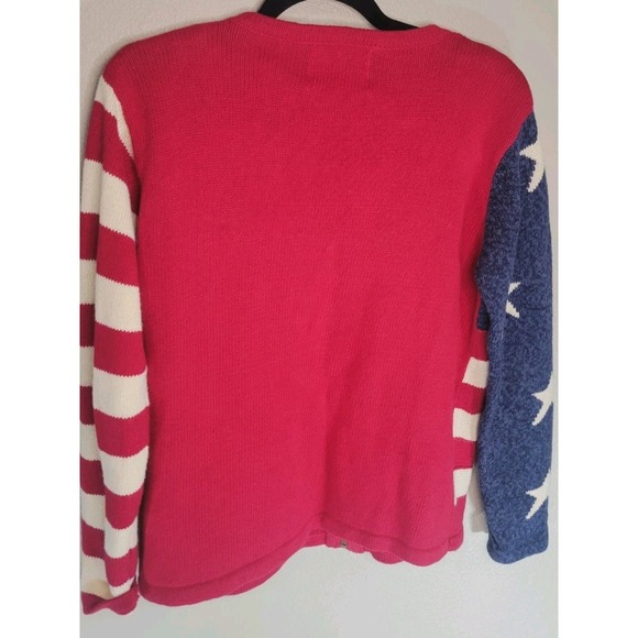 Y2K Vintage)Heirloom Collectibles Patriotic Stars & Stripes Zip Cardigan –... - Picture 6 of 9